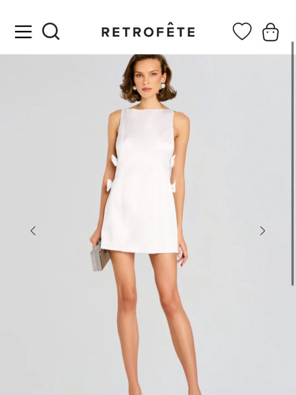Brand new Retrofete Nadine white bow dress